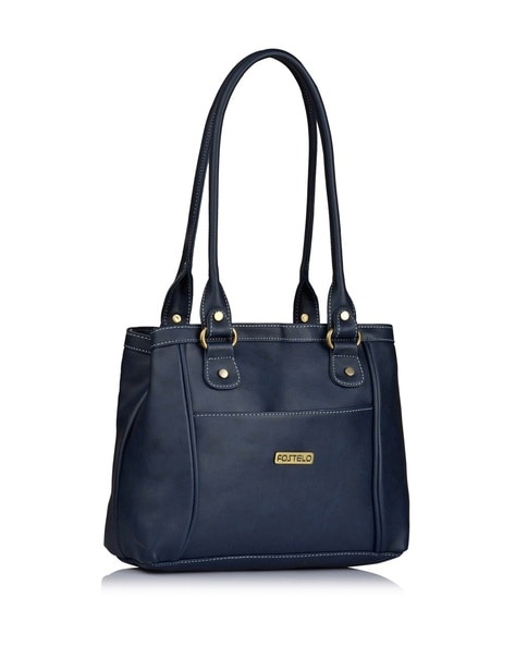 Modern Navy Blue Ladies Plain Hand Bag, Size: W12 X L5 X H8 Inch (bag) at  Rs 379/piece in Hyderabad