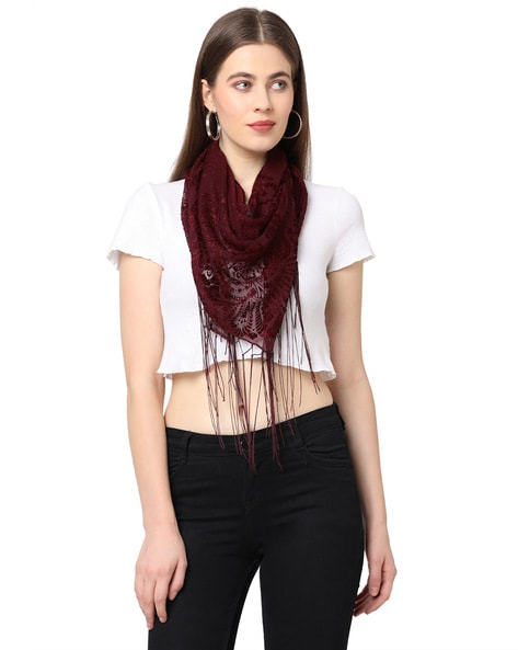 Lace Scarf with Fringes Price in India