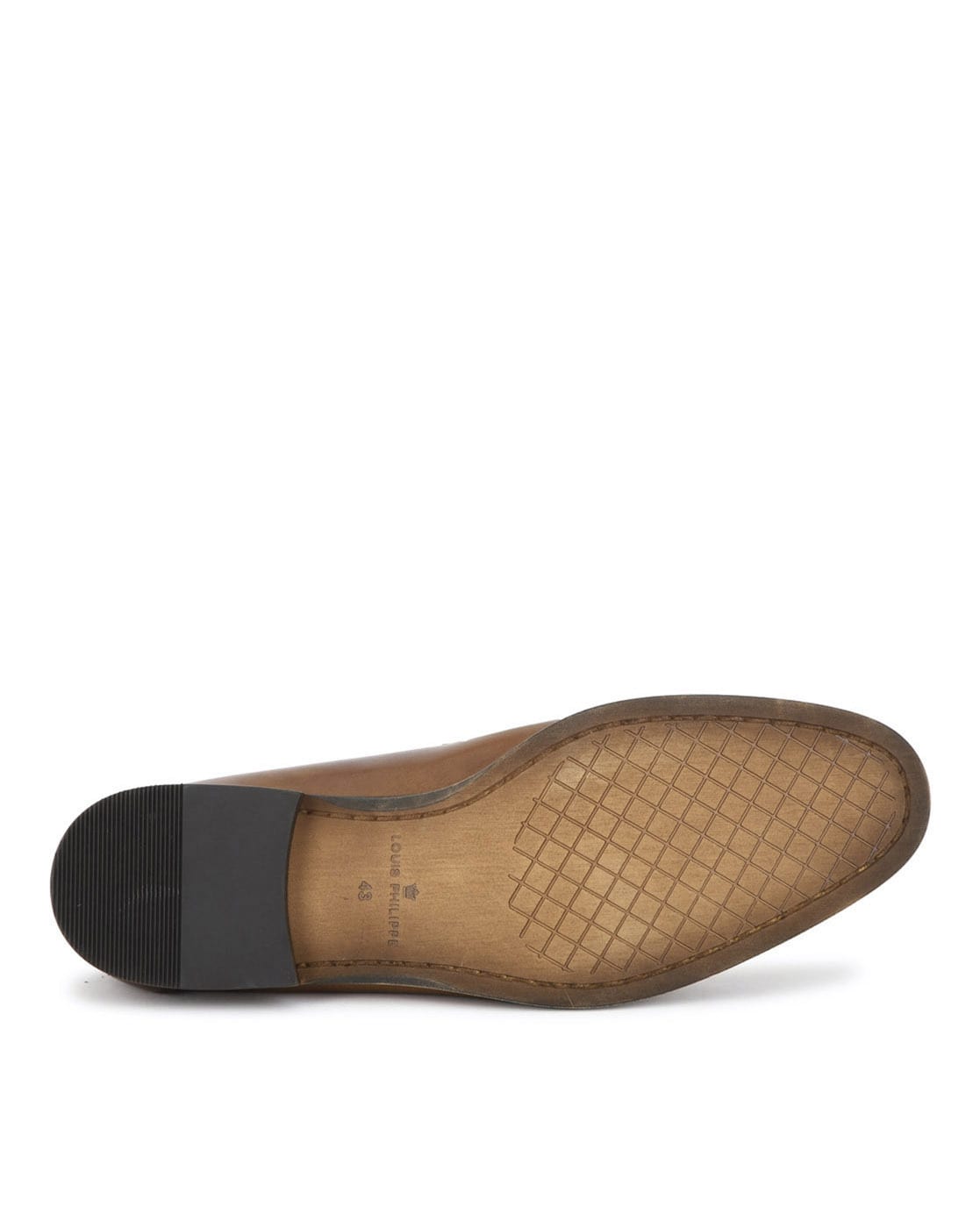 Louis Philippe Men Brown Croc-Textured Leather Slip-Ons