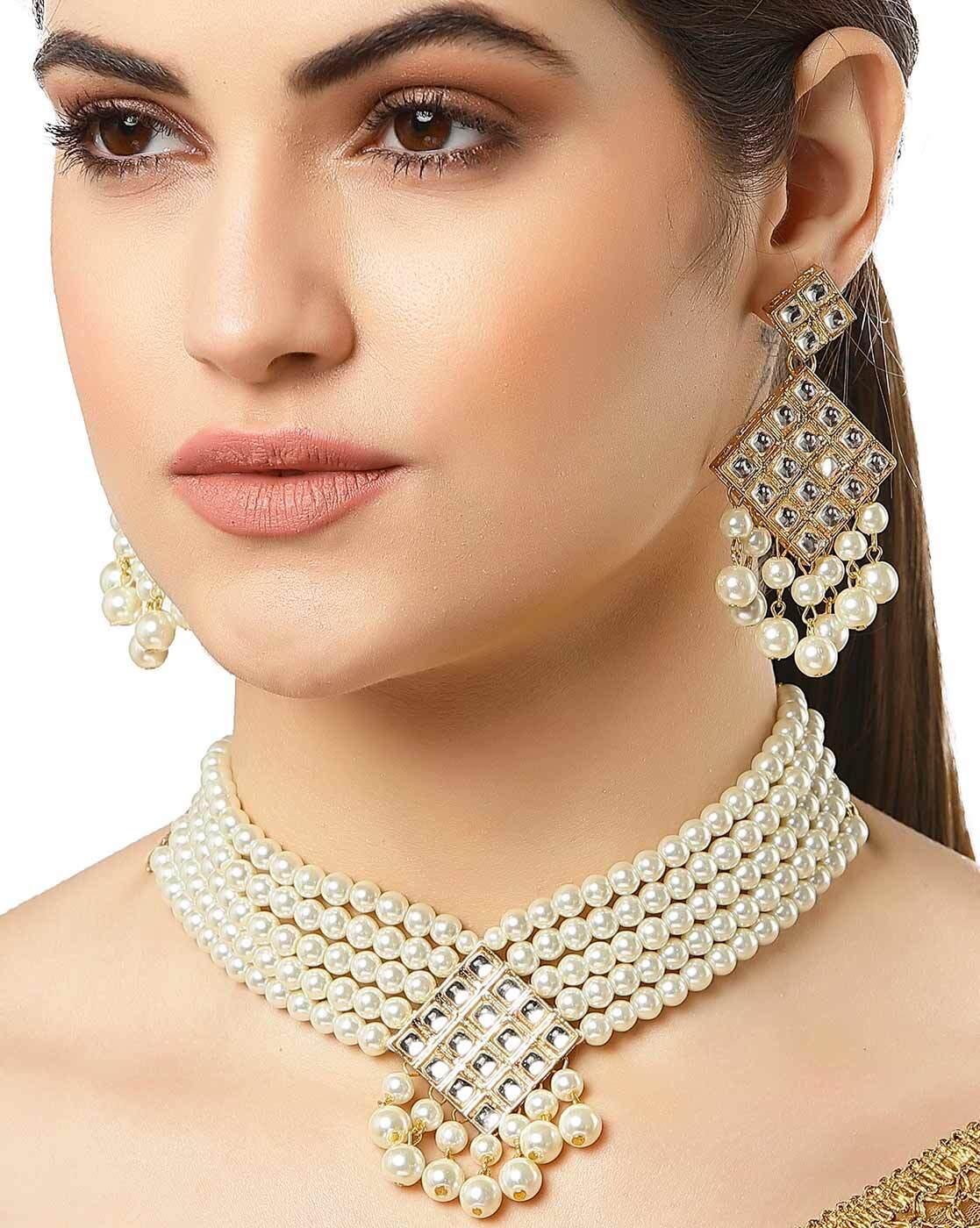 Buy Gold-Toned & White FashionJewellerySets for Women by Karatcart Online |  Ajio.com