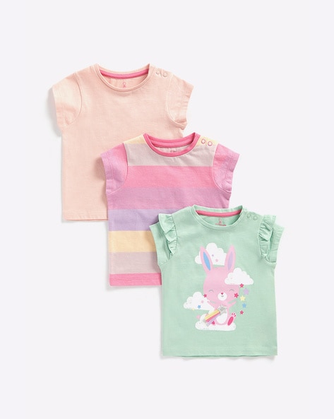 Mothercare Pack of 3 Round-Neck Tops