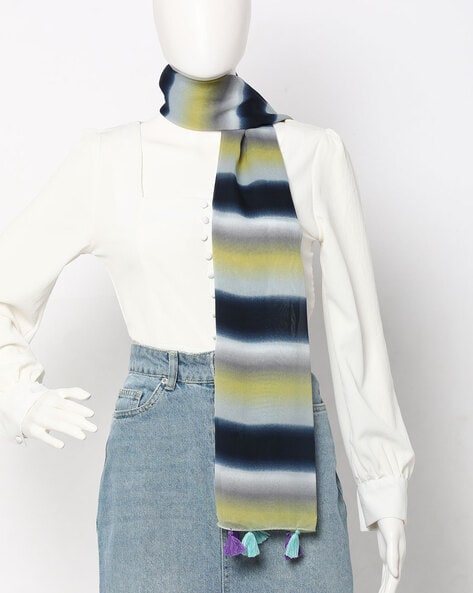Striped Scarf with Tasselled Edges Price in India