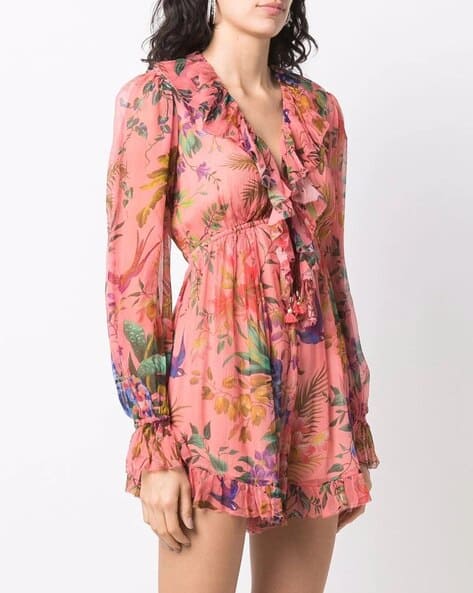 Tropicana Silk Flutter Slim Fit Playsuit