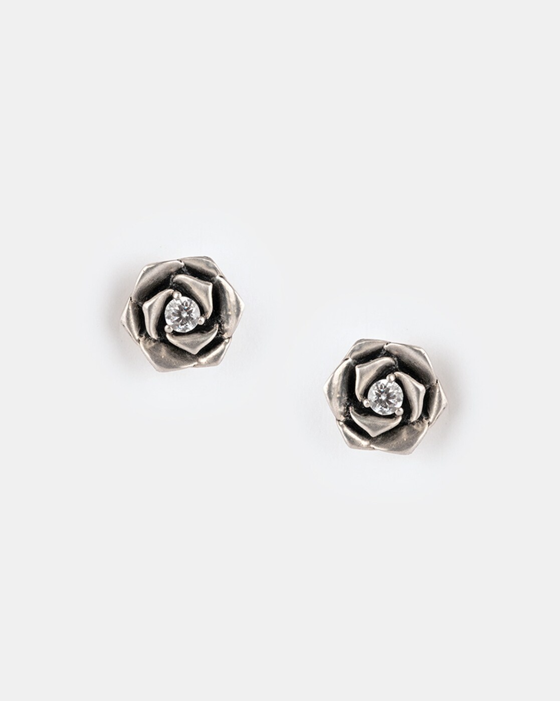 Buy Eclectic Floral Rose Gold Plated Sterling Silver Stud Earrings by  Mannash Jewellery