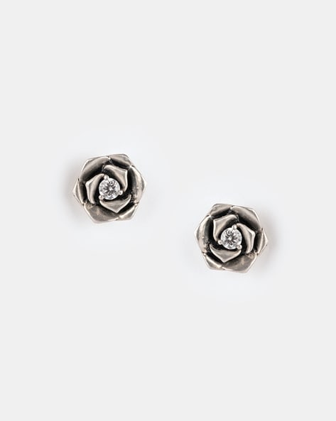 Buy Ahilya Jewels 925 Sterling Silver Rose Earrings for Women Online At  Best Price  Tata CLiQ