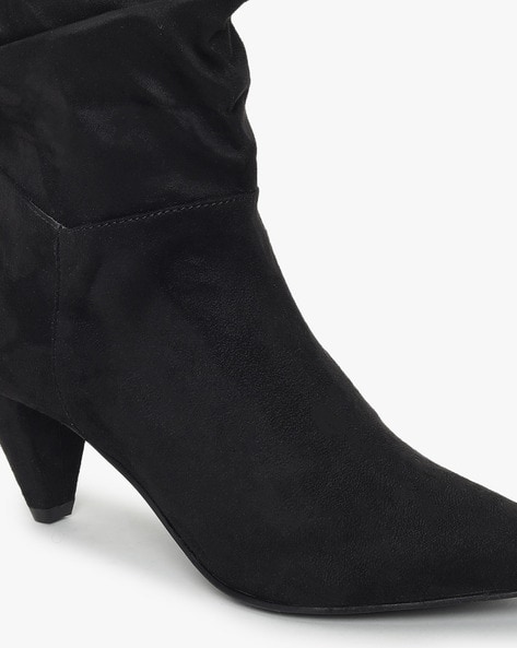 Cone heel hot sale black boots