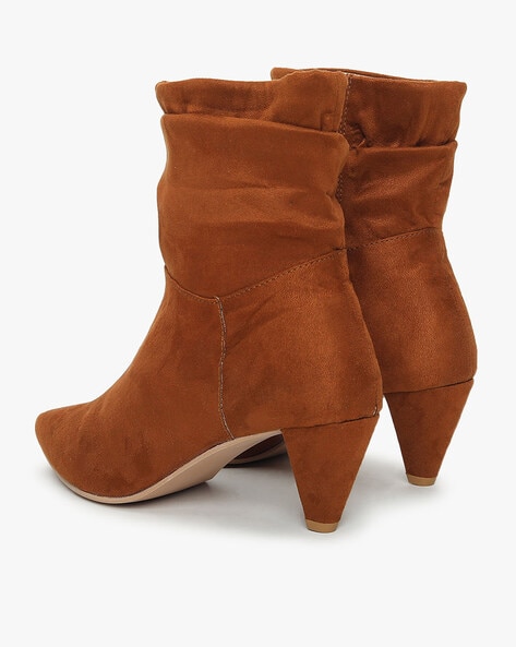 cone heel slouch boots