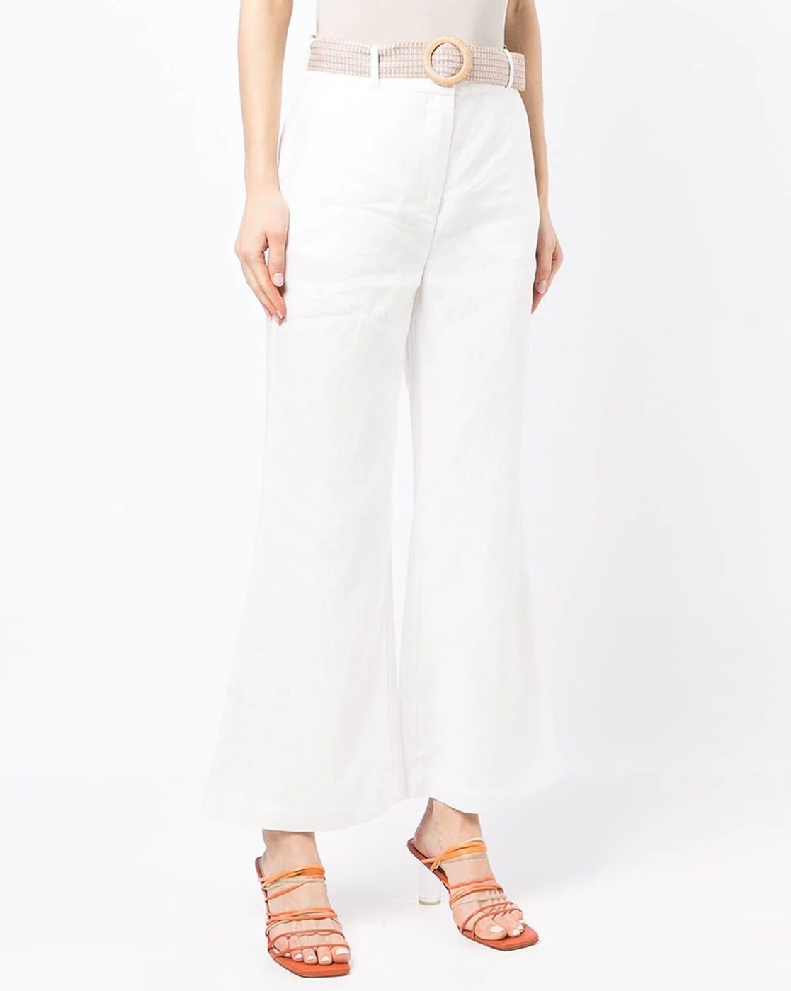 Alfani Petite Cropped Lace-Inset Pants, Size 14Petite/White 
