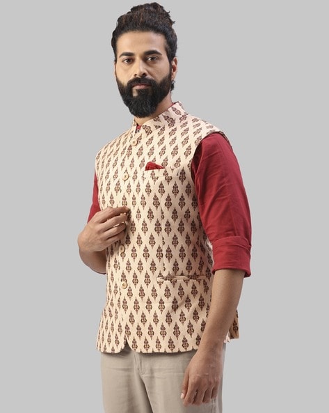 Buy Raymond Men Black Self Design Nehru Jacket - Nehru Jackets for Men  1549634 | Myntra