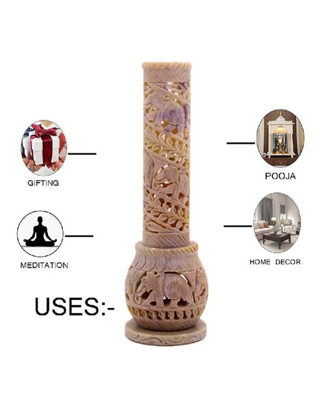 Details about   Elephant Carving Soapstone Marble Incense Agarbati Stand Holder for Puja 