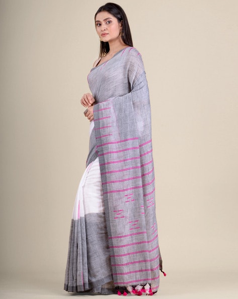 Naturally Dyed Soft Beige Cotton Handloom Saree – Chanchal-Bringing Art to  Life