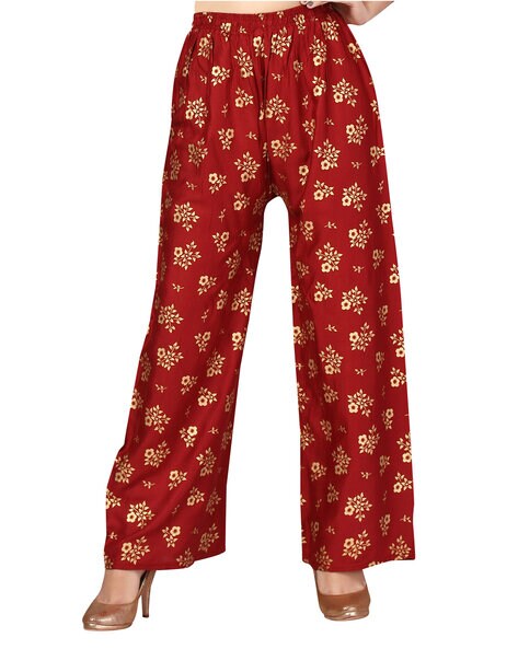 Printed Palazzos with Elasticated Waistband Price in India