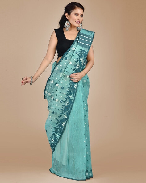 SOFT S.G BUTI DHAKAI JAMDANI SAREE - Jerry