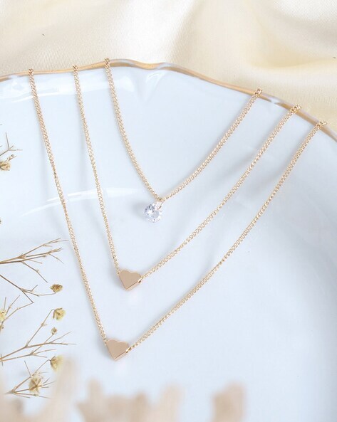 Layered Drop Necklace, Layering Gold Chain Set, Zirconia Long Necklace,  Short and Long Layering Necklace, Rose Gold Crystal Drop Necklace - Etsy