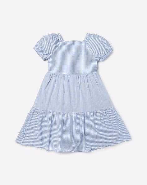 Striped Square-Neck Shirt Dress view 2
