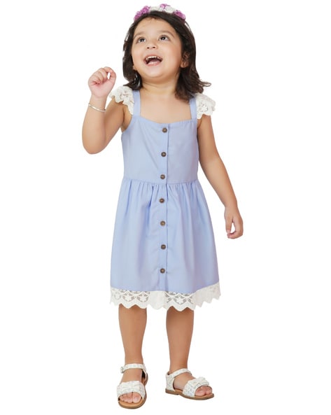 Buy Powder Green Dresses & Frocks for Girls by DRESS MY ANGEL Online |  Ajio.com