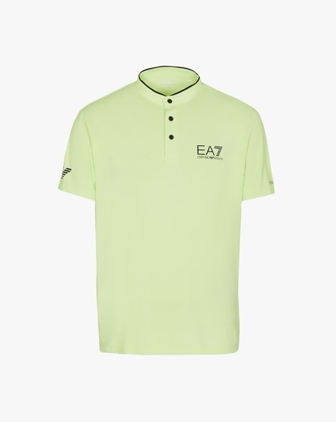 Buy EA7 Emporio Armani Tennis Pro T-shirt with Brand Logo | Green Color Men  | AJIO LUXE