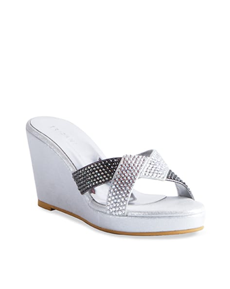 ara Rosario Espadrille Wedge Slingback Sandal in Silver Metallic Leath –  Oxford and Derby