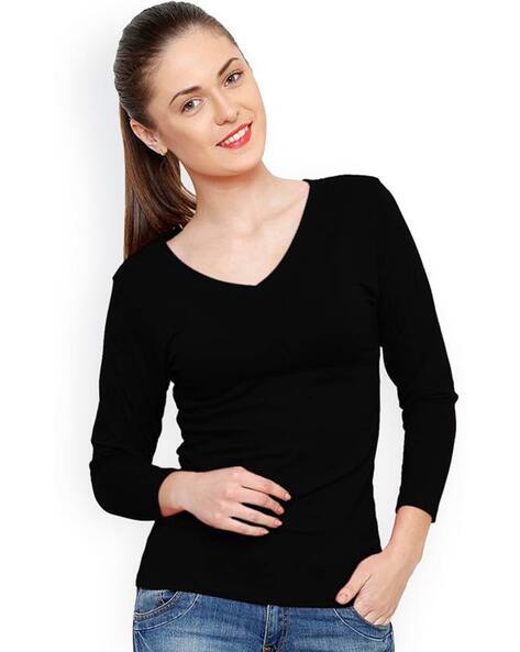 TRENDS TOWER Full Sleeves V-Neck Top 