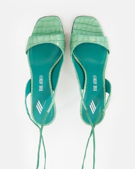 Buy The Attico Inez Textured 105 mm Stilettos Emerald Green