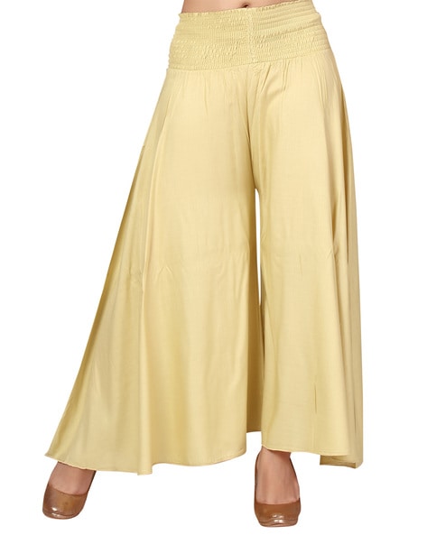 Flared Palazzos with Elasticated Waist Price in India