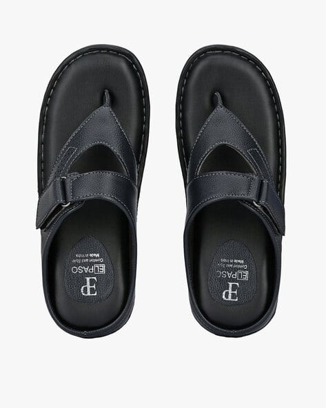 EL PASO Panelled Thong-Strap Sandals with Velcro Fastening