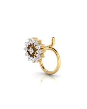 iski uski Vibha Yellow Gold Diamond Nose Pin-picture-41