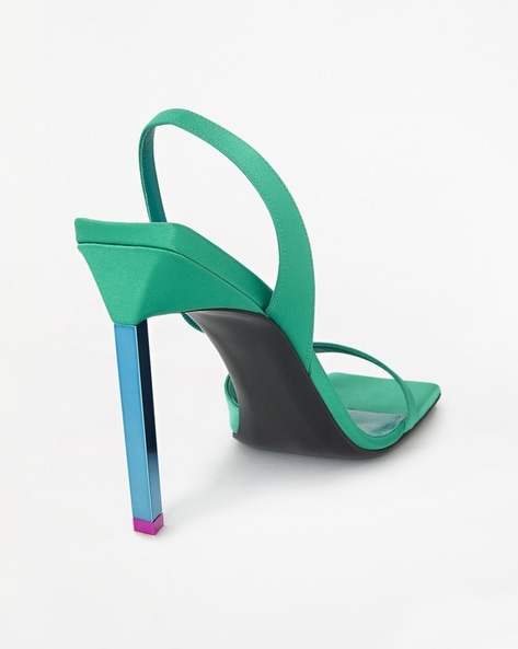 Buy The Attico Ginger 105 mm Slingback Stilettos Emerald Green