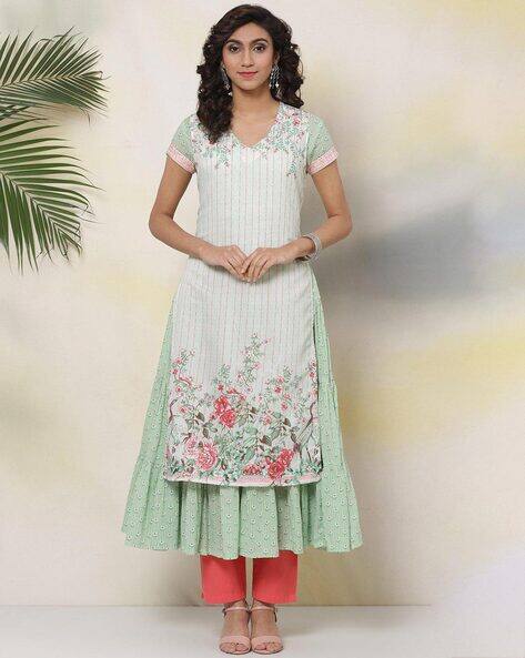 Buy Green Kurtas for Women by BIBA 