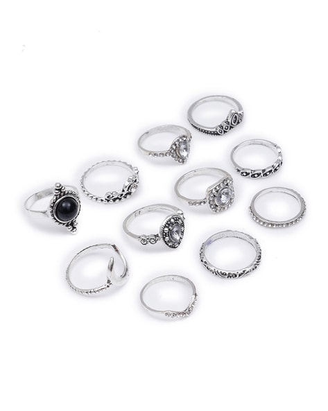 Black Gold Emerald Wedding Ring Set│Vidar Boutique