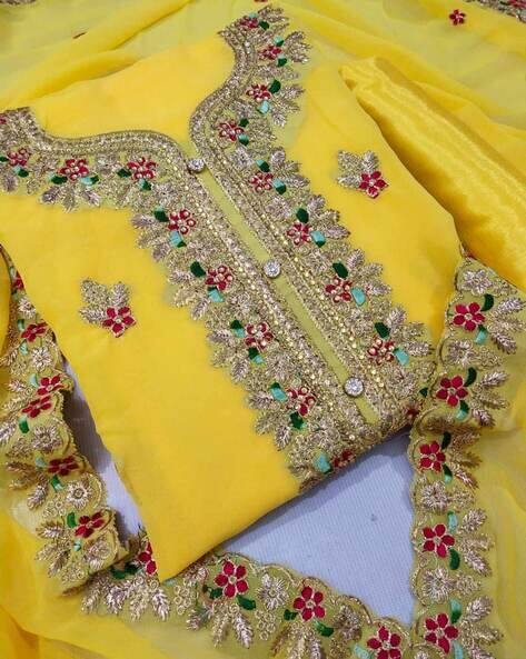 Buy Yellow Dress Material for Women by 