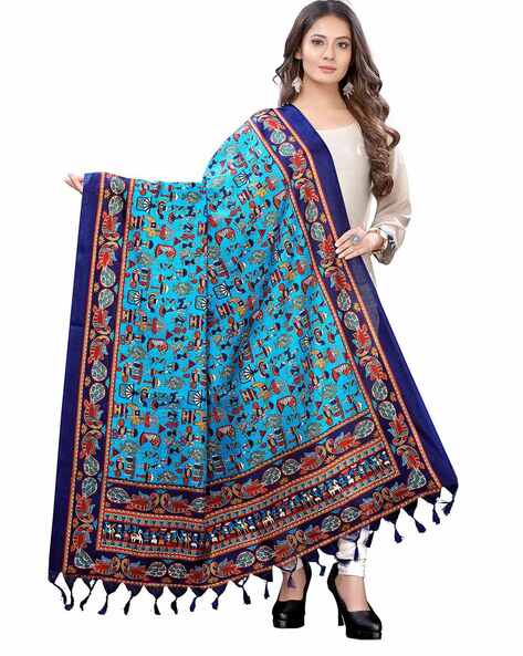 Printed Art Silk Dupatta Price in India