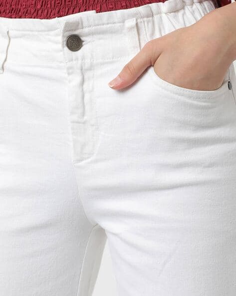 Paperbag Waist Straight Jeans