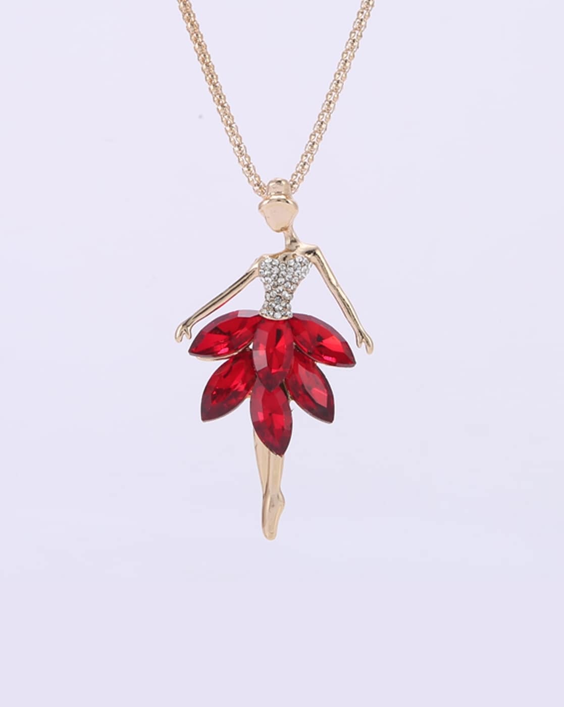 Diamond Blood Red Gemstone Pendant Necklace - The Jewelry Plug
