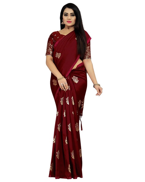 Buy Maroon Sarees for Women by GRIVA DESIGNER Online