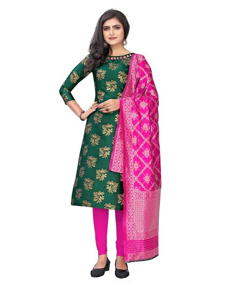 Block Print Unstitched Dress Material Price in India