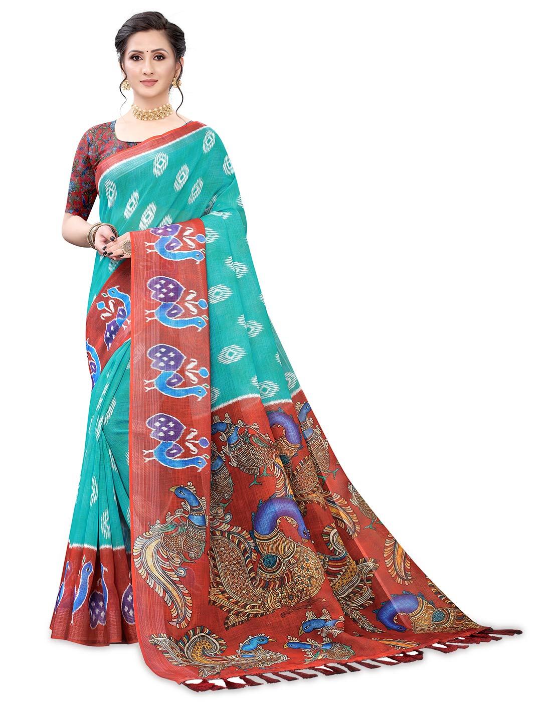 Buy Multicolored Sarees for Women by GRIVA DESIGNER Online | Ajio.com
