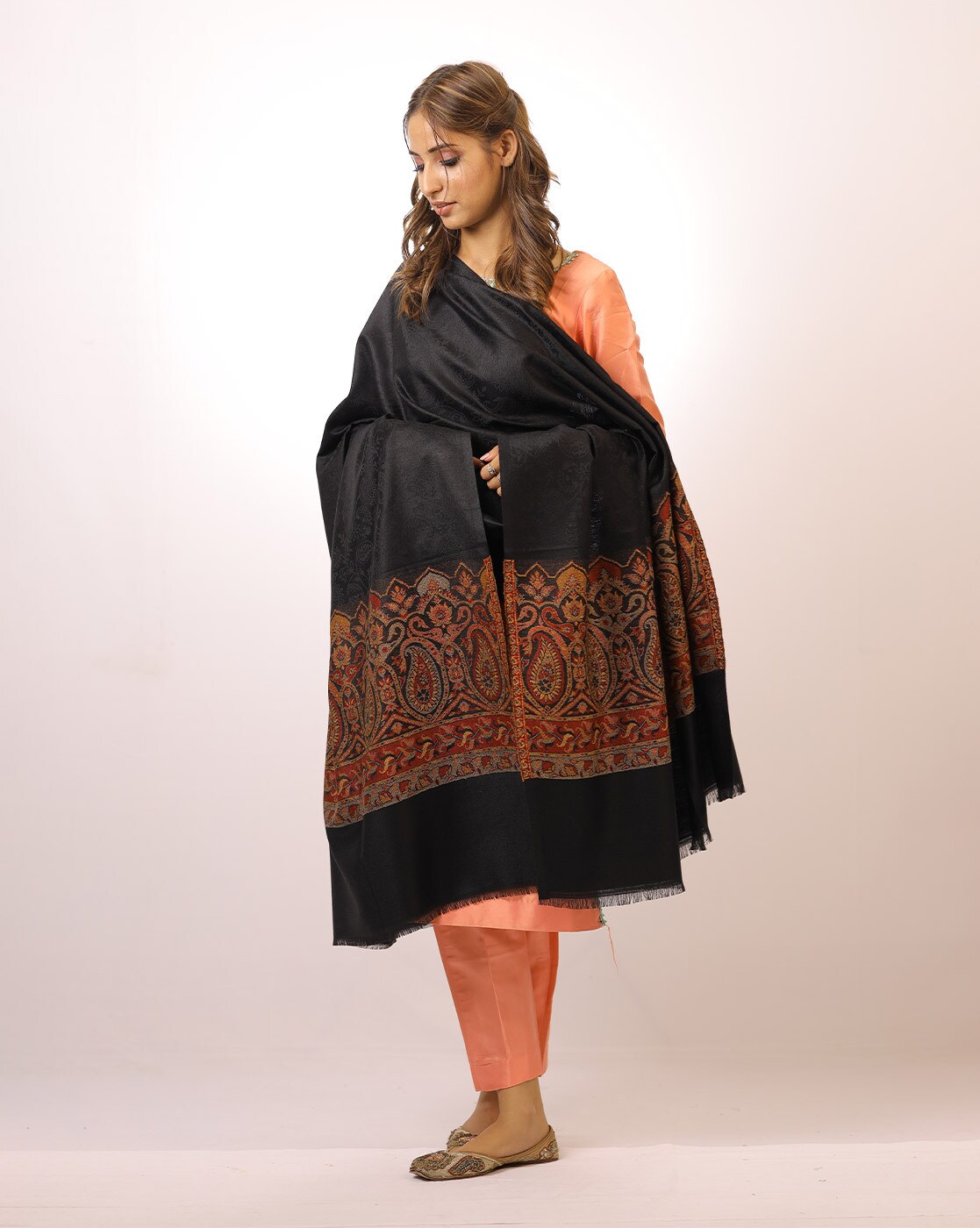 Black hot sale shawl indian