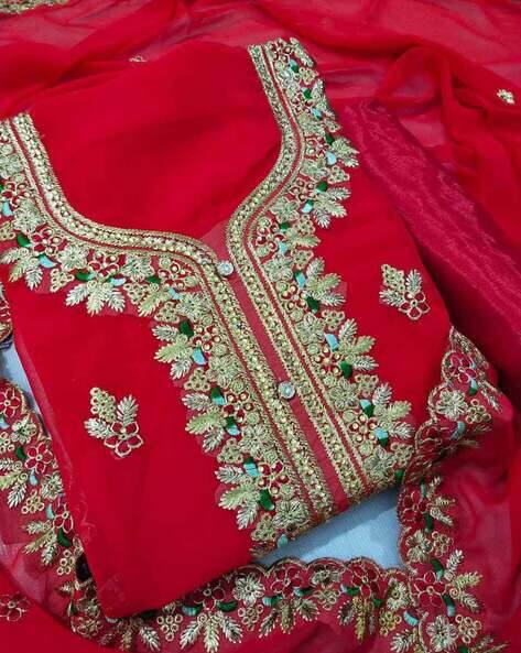 Buy Red Dress Material for Women by 