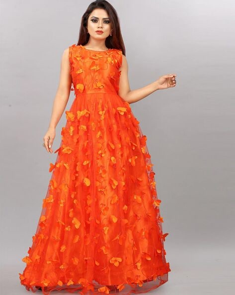 9 Beautiful and Attractive Orange Frocks for Women  Styles At Life