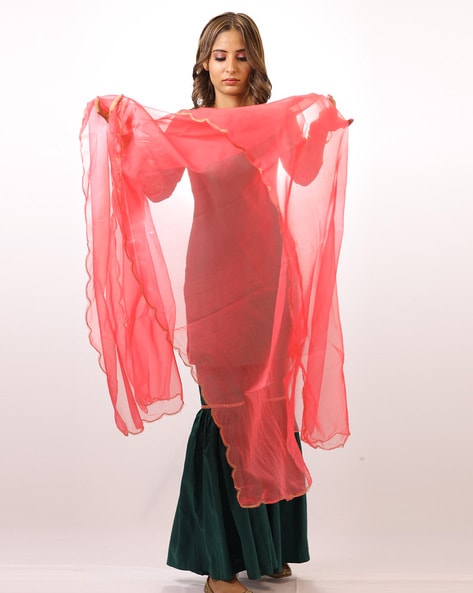 Solid Organza Dupatta Price in India