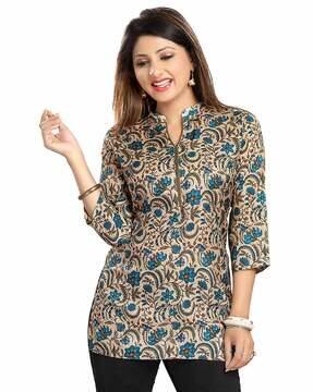 Buy Beige \u0026 blue Kurtis \u0026 Tunics for 
