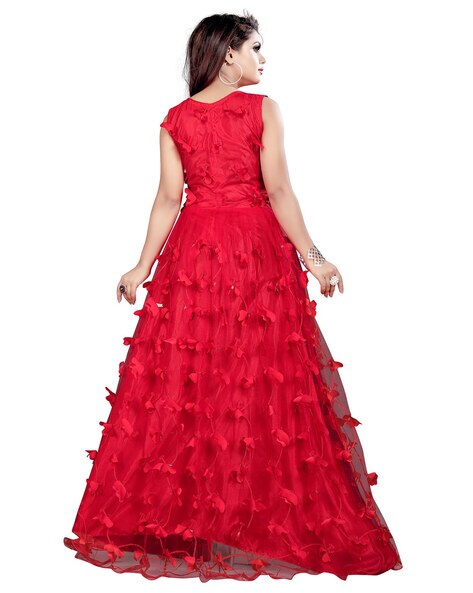 simple net red gown