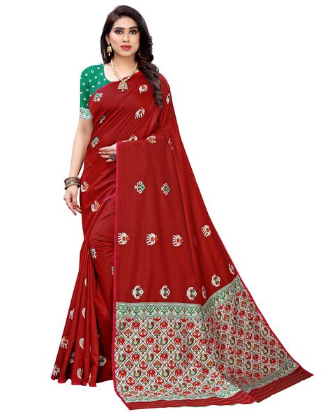 Buy Red Sarees for Women by PISARA Online 