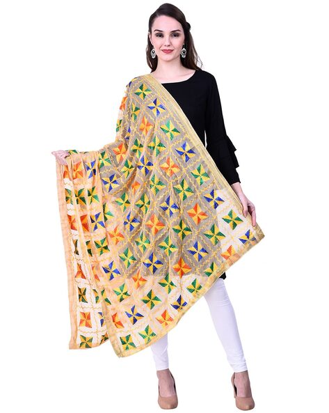 Geometric Embroidered Dupatta Price in India