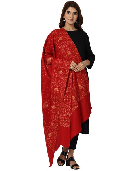Floral Embroidery Kashmiri Shawl Price in India