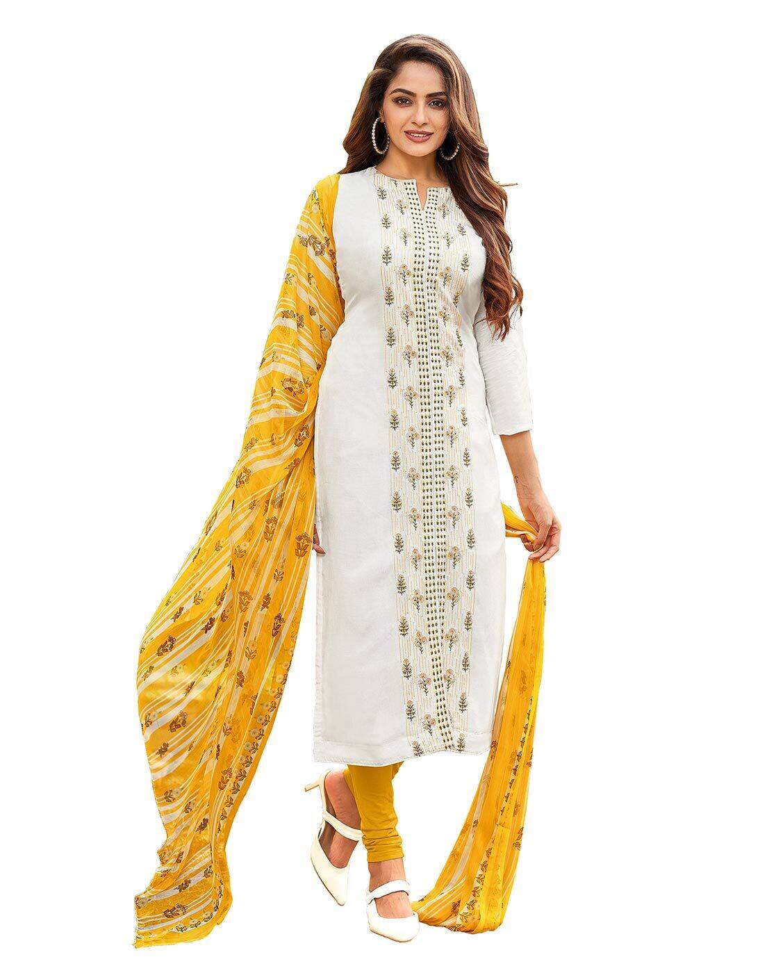 Buy White Dress Material for Women by 