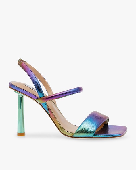 Iridescent sales heeled sandals