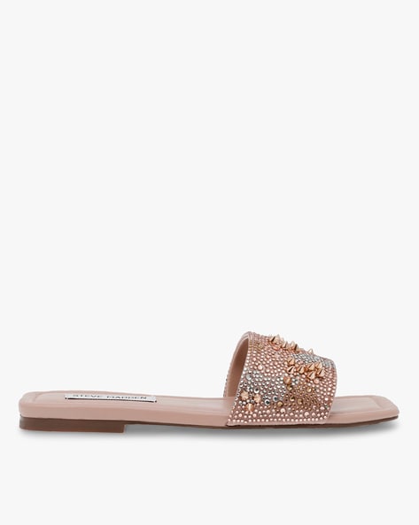 Marveled Embellished Slip On Flat Sandals