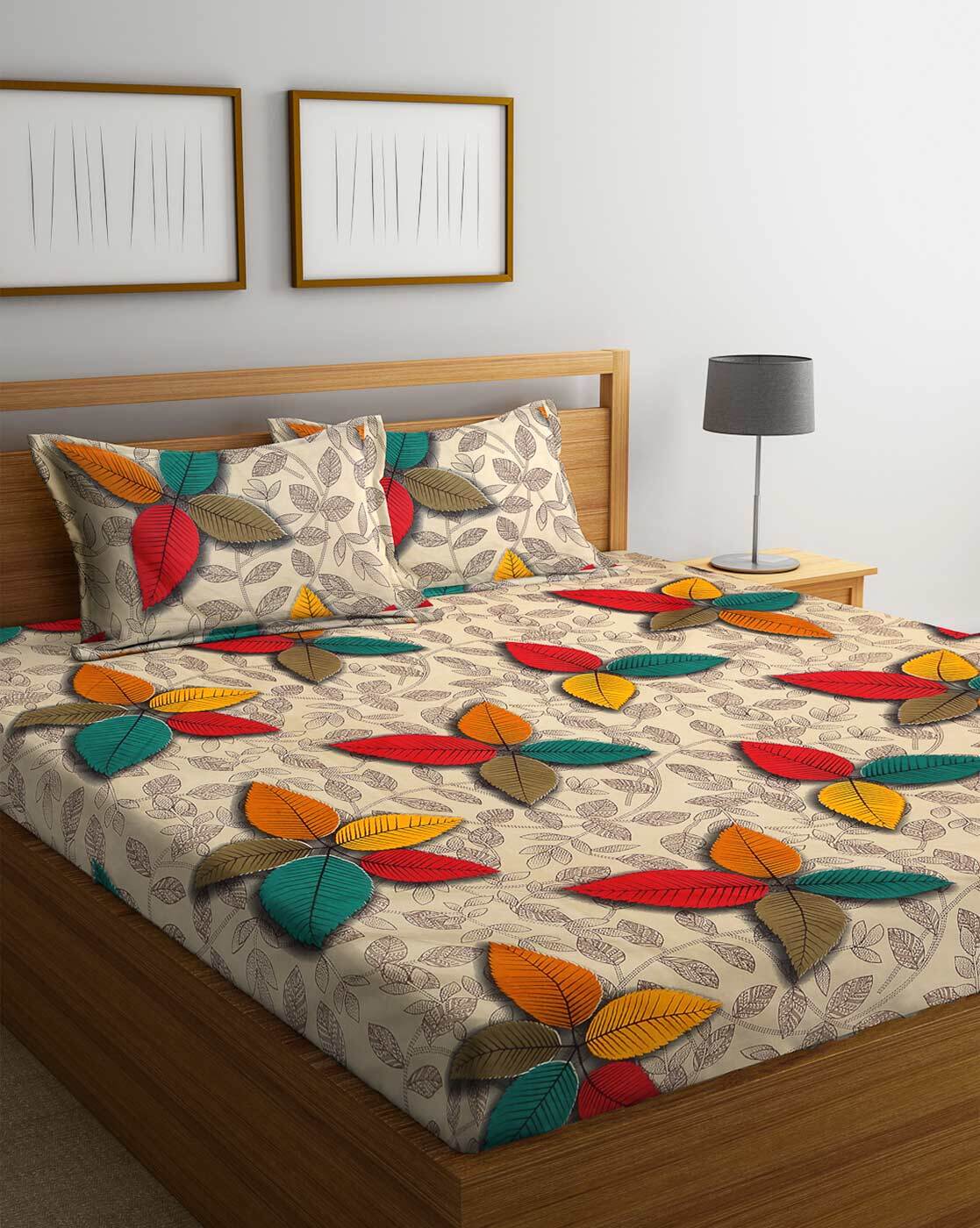 Buy Beige Bedsheets for Home & Kitchen by Home Sizzler Online